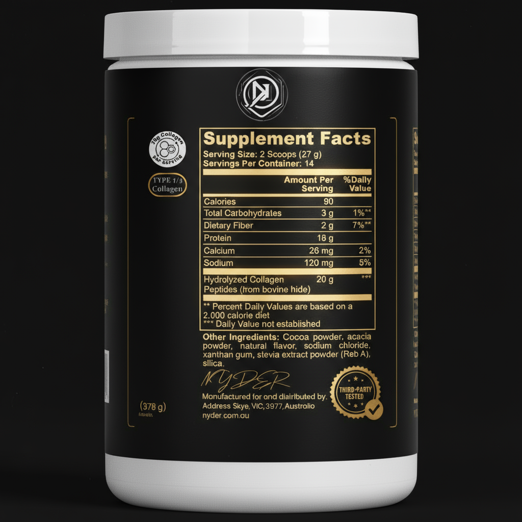 NYDER. Glow From Within Collagen Peptides (Refined Cacao)